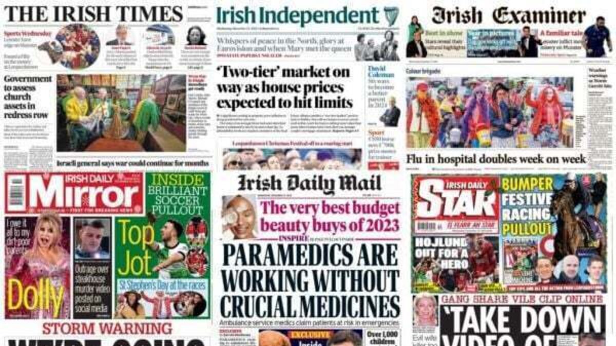 What the papers say: Wednesday's front pages