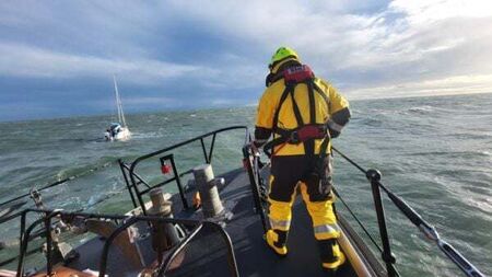 Two people rescued after yacht blown away from Dublin coast