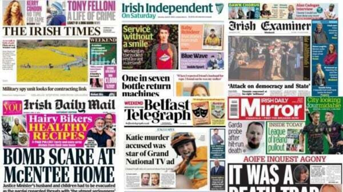 What the papers say: Saturday's front pages