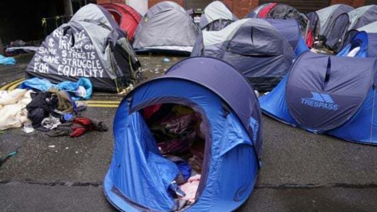 Asylum seekers pitch tents along Dublin's Grand Canal