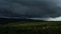 Yellow thunderstorm warning in place for nine counties