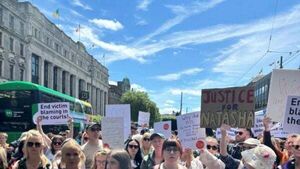 Protesters gather across Ireland in solidarity with woman left unconscious by soldier