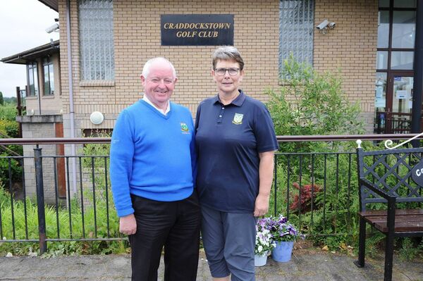 Cradochstown Golf Club Kildare Inter Business Competition Sponcered by AIB Patraic Conneely Captai and Margart Fallon Photos Jimmy Fullam 