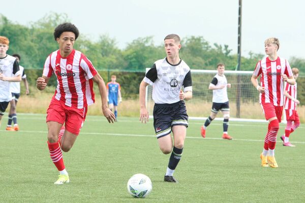 Luke Burke in a race for the ball against Sligo Photo: Pat McNally