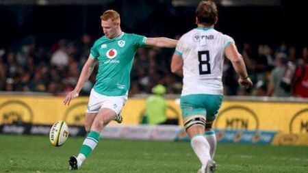 Ciarán Frawley’s late drop goal sees Ireland beat South Africa to draw series