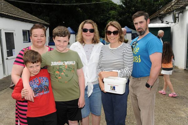Aisling, Slicker, Oscar, Harry, Caitriona and Terry Coates and Tracey Cull 