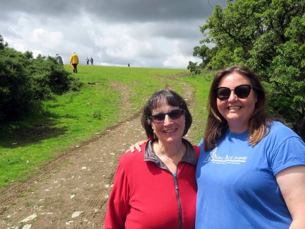Dr Susan Johnston and Dr Suzanne Garrett on the annual return to Dún Ailinne