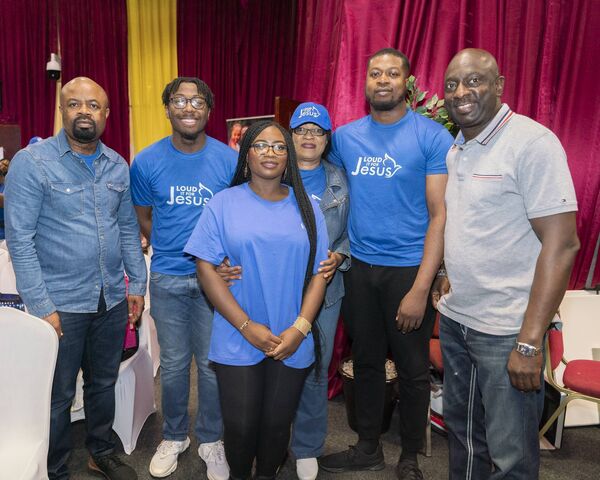 Yinka Miracle with family and friends at her event in Monasterevin