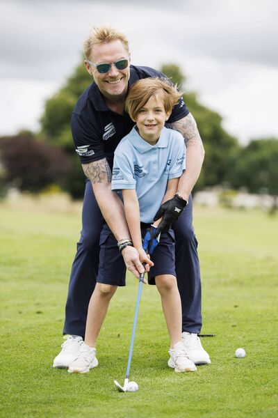  Ronan Keating with his youngest son Cooper at the 26th Annual Marie Keating Foundation Celebrity Golf Classic at the K-Club Picture Andres Poveda 