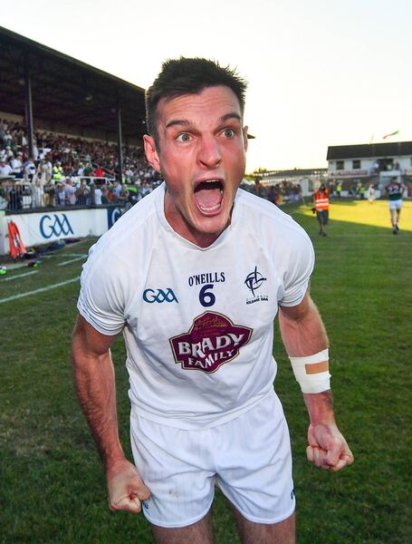 Eoin Doyle celebrates the famous win over Mayo in St Conleths Park in June 2018 Photo: Stephen McCarthy/Sportsfile