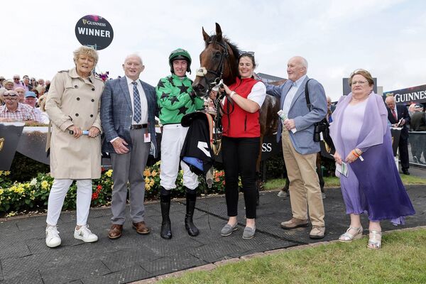 Trainer Jessica Harrington and jockey Jack Kennedy with the winning connections after Ashdale Bob won the Guinness Open Gate Brewery Novice Chase Photo: ©INPHO/Laszlo Geczo Trainer Jessica Harrington and jockey Jack Kennedy with the winning connections after Ashdale Bob won the Guinness Open Gate Brewery Novice Chase Photo: ©INPHO/Laszlo Geczo