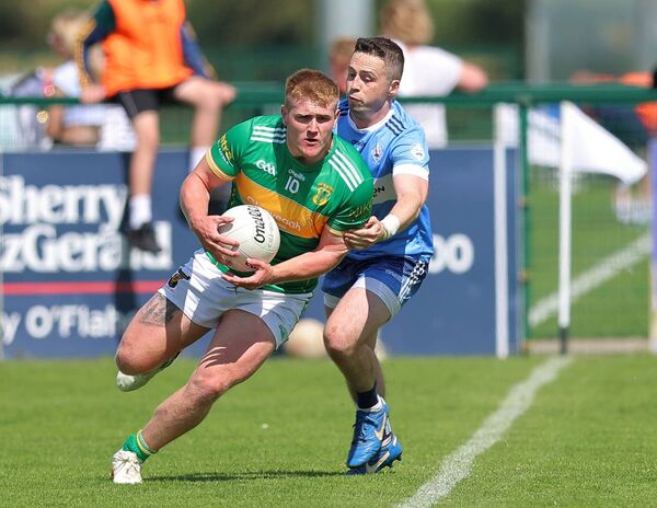 Kilcock's Keith Farrell gets past Allenwood's Ronan Guilfoyle Kilcock's Keith Farrell gets past Allenwood's Ronan Guilfoyle