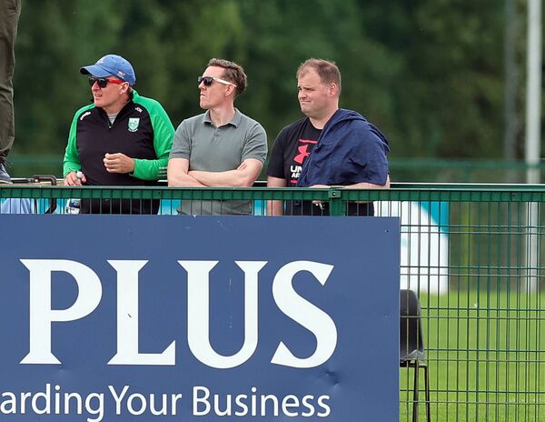 Roscommon manager Davy Burke (right) was an interested spectator today in Manguard Park and was no doubt delighted to see his club Confey land such an impressive win Photo: Sean Brilly Roscommon manager Davy Burke (right) was an interested spectator today in Manguard Park and was no doubt delighted to see his club Confey land such an impressive win Photo: Sean Brilly