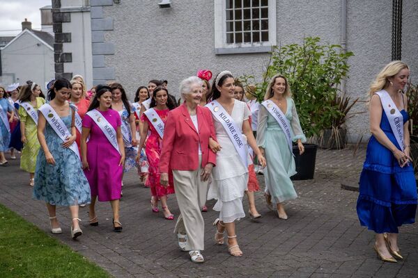 Kildare Rose Catherine Cunningham and Sr Rita Menihan pictured on a visit to St. Brigid's Parish Church in Kildare town