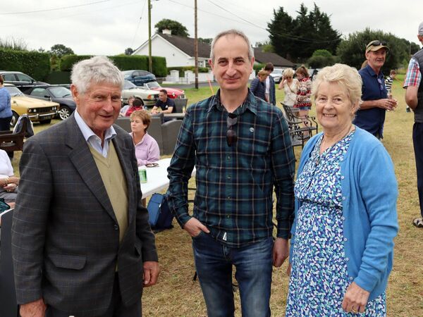 Conor Williams, centre, with longtime Old Kilcullen residents Denis and Margaret Brennan