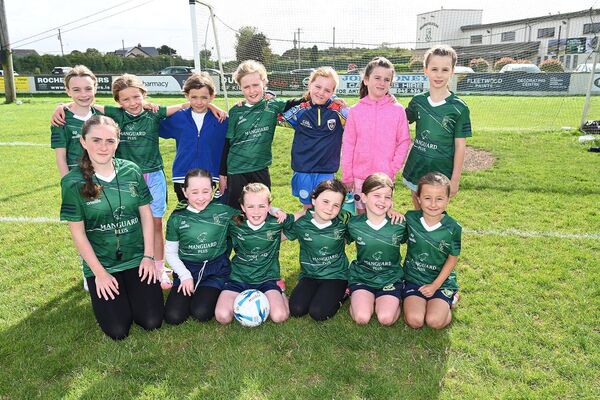 U8 girls and their coach Aoide O'Toole 