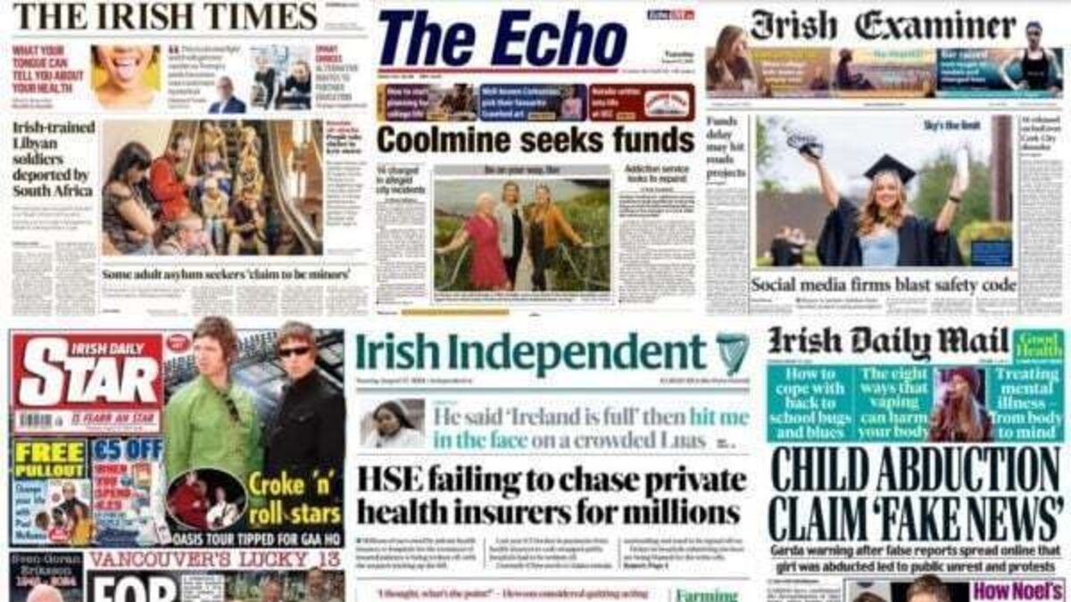 What the papers say: Tuesday's front pages