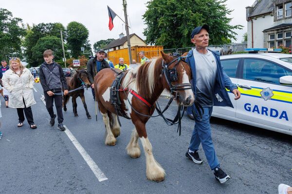 On their way to the pony sales at the Borris Fair