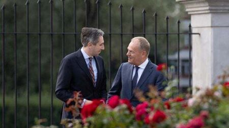 ‘Polish-Irish synergy’ can help shape European policy, Tusk tells Harris