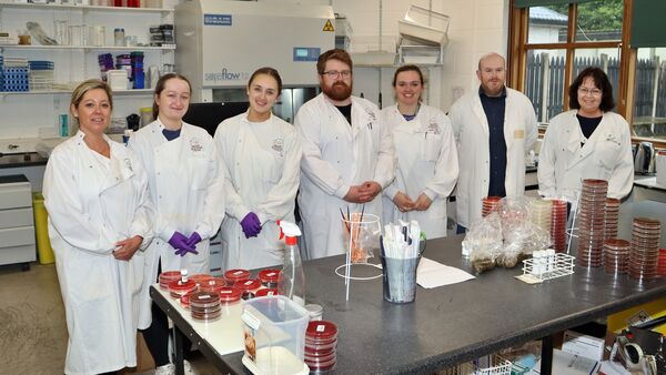 Kerrie Kavanagh and some of the Pet Vet Lab team: Mia Supple, Claire Nangle, Brian Kelly, Katie O'Neill, Tim Lacey and Niamh Slattery
