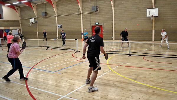 Action on the pickleball courts
