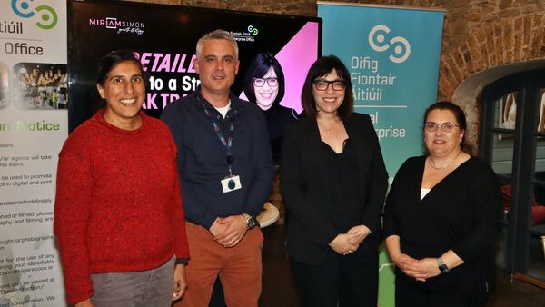 Salima Fazal Karim of Crean's Place Artisan Bakery; Andrew Gaynor, Economic Development Officer KCC; consultant Miriam Simon; and optician Nichola Kennedy, Kilcullen Business Group.