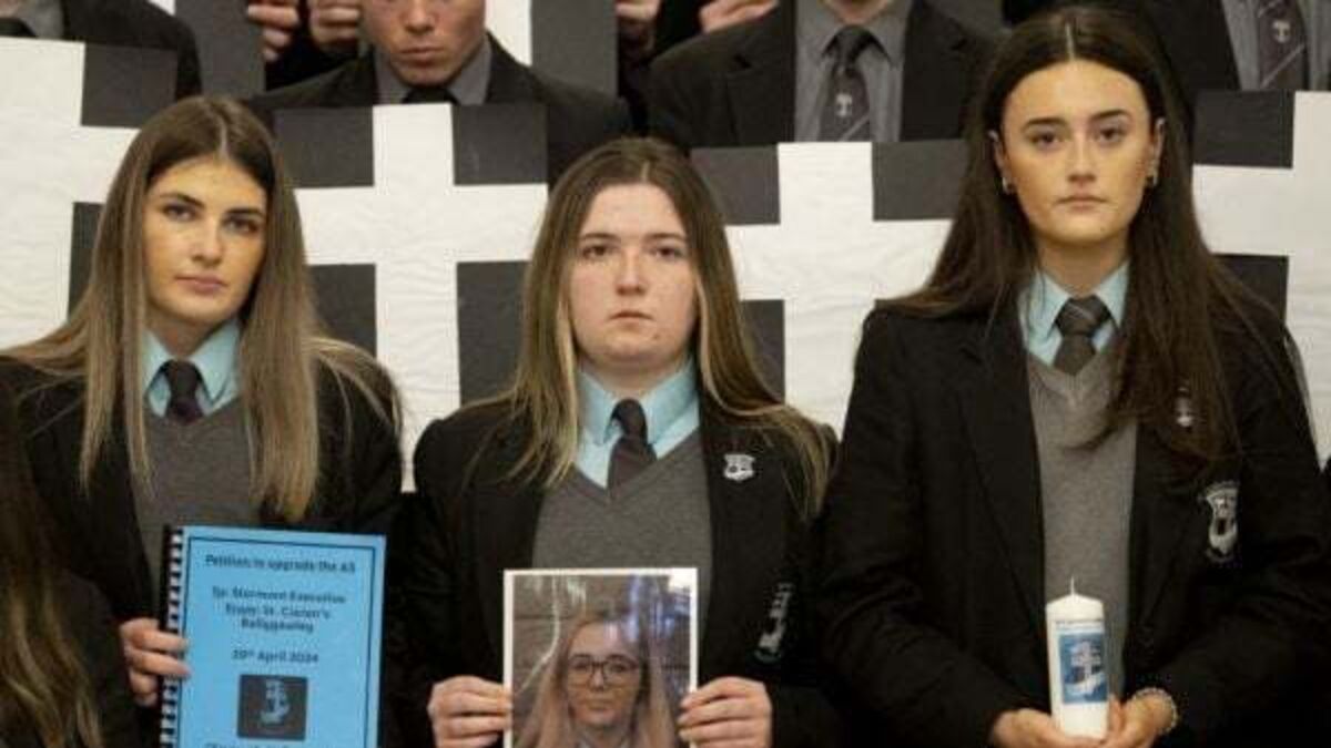 Tyrone school pupils press minister for A5 road upgrade to start
