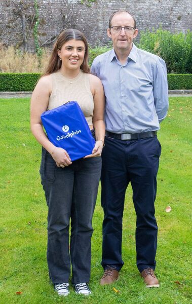 Ava Whiteley with Paul Murphy, principal of Ardscoil Rath Iomghain, Rathangan