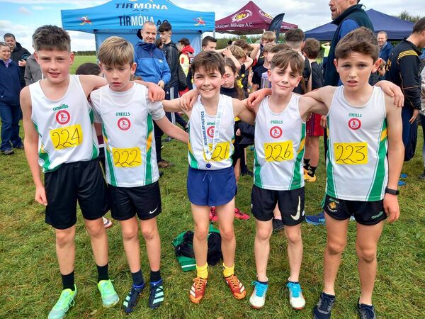 St Coca's boys U13 county champions at the Kildare Cross-Country Championships.