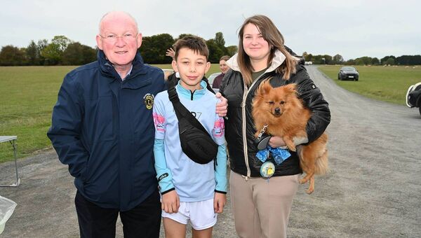 Adrian McGoldrick, Alex Pieczko and Magda Glinka with dog Pipi 