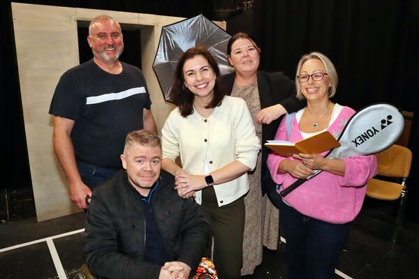 In rehearsals, Fergus Ryan, Alan Clarke, Sinead Mc Kenna, Natasha Gleeson and Siobhan O'Brien