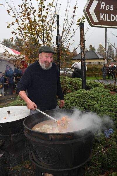 Johnny Howard cooking a stew 