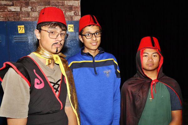The Villains Abanazar played by Savino Simion, with his sidekick Zohan played by Eyad Amr, and Ali Baba/Dick Turban played by Baron William Descallar.