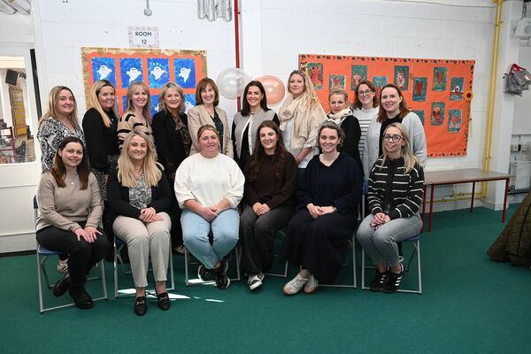 Some of the teachers and SNAs with Caitlin 