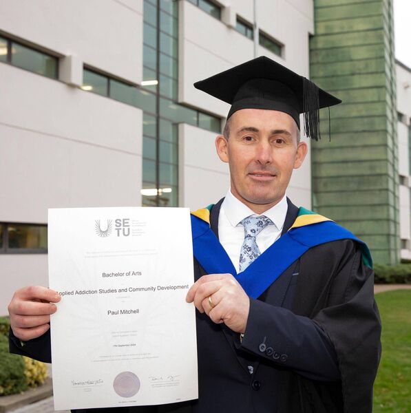 Paul Mitchell from Naas after graduating with a Bachelor of Arts in Applied Addiction Studies &amp; Community Development