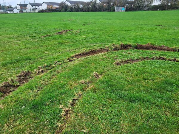 More of the damage done at Snigs Brogan Park, home of Newbridge Hotspurs, as shown on their social media pages