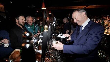 Martin pours pints and Harris meets rugby fans as leaders canvass All Blacks match