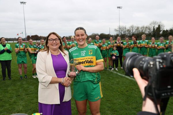 Player of the Match Sarah Lavin is presented with her award Photo: Pat Ahern Player of the Match Sarah Lavin is presented with her award Photo: Pat Ahern