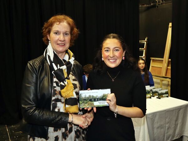 Amy Barker accepting her Youth Award from KCA's Sorcha McCoy.
