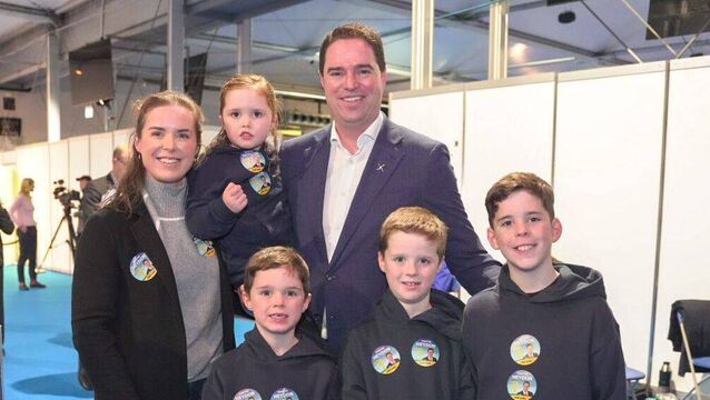 <p>Martin Heydon with wife Brianne and kids Patrick, John, Michael D and Juliette </p>