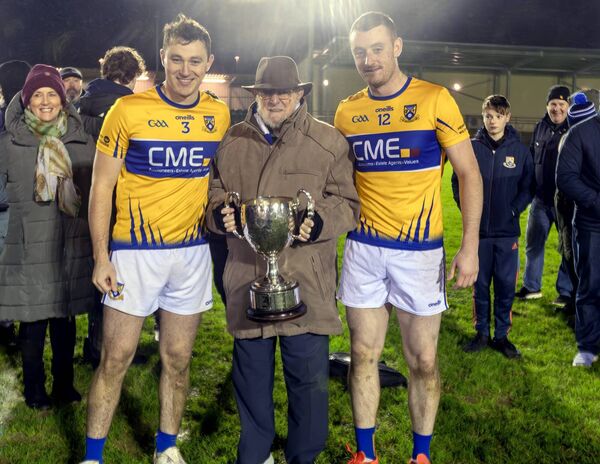 Raheens Jack Hamill and Jack Taffe with Jermone Higgins Photo: Sean Brilly Raheens Jack Hamill and Jack Taffe with Jermone Higgins Photo: Sean Brilly