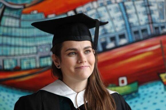 Annie Harpur, Clane, Co Kildare recently graduated from ATU with a Bachelor of Science (Honours) in Quantity Surveying and Construction Economics. Photo credit: Aengus McMahon 