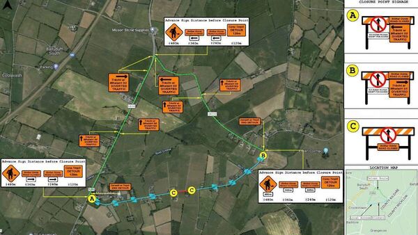 Road to close on Kildare/Wicklow border for two weeks