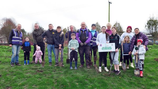 Some of the community helpers at the recent planting of 2,500 tree saplings, with Catriona Taylor (in pink at the back) and members of Kilcullen Community Action Noel Clare, Ray Kelly and Sorcha McCoy. Some of the community helpers at the recent planting of 2,500 tree saplings, with Catriona Taylor (in pink at the back) and members of Kilcullen Community Action Noel Clare, Ray Kelly and Sorcha McCoy.