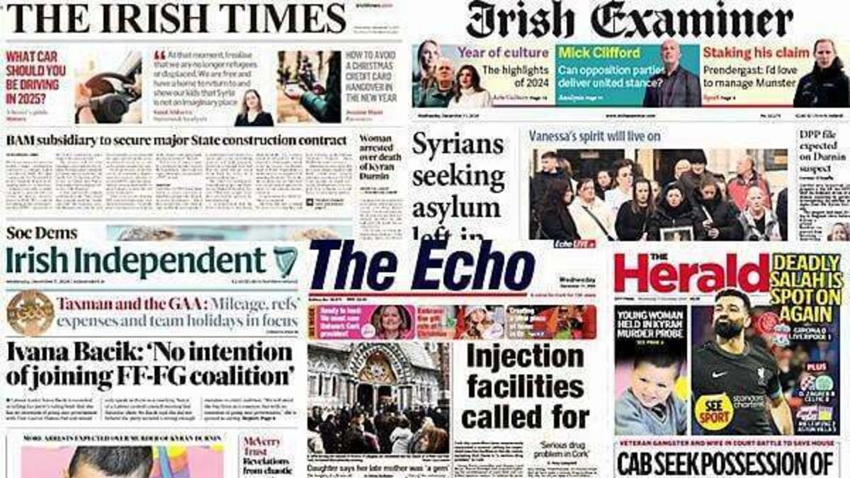 What the papers say: Wednesday's front pages