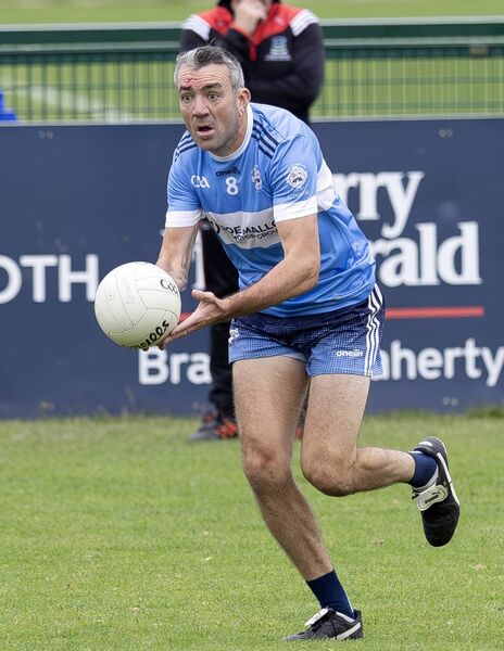 Johnny Doyle in action during what could prove to be his last game in the Senior Championship for Allenwood against Athy earlier this year Photo: Sean Brilly
