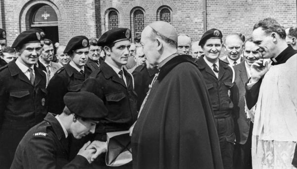  Archbishop John Charles McQuaid at the opening of parish church in 1964. Fr Joe Corbett local curate next to him. Photo courtesy of Frank Taaffe