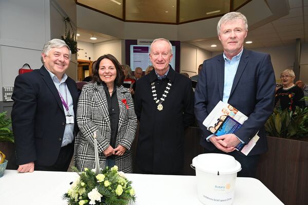 Larry Mackey, General Manager UPMC Korhiza Macari Rotary Naas International C John O'Dea President Naas Rotary 