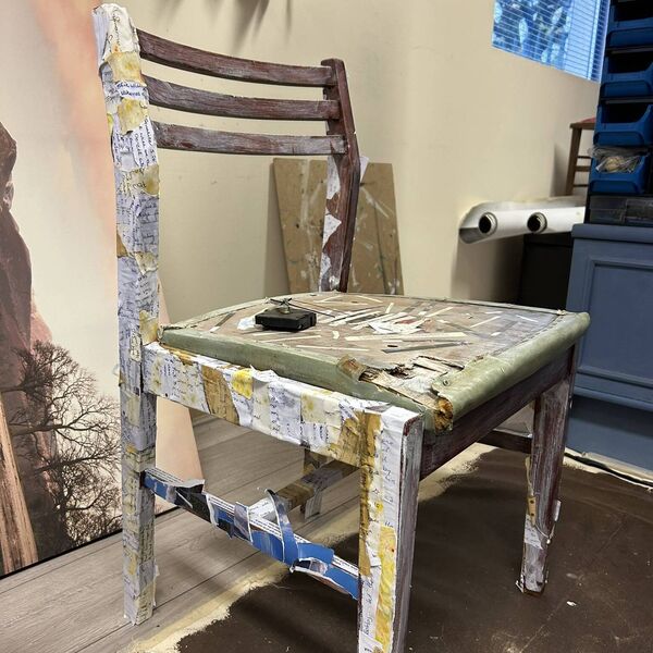 Work underway as part of the exhibition