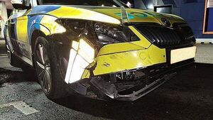 Two police officers injured after car rammed in Newry